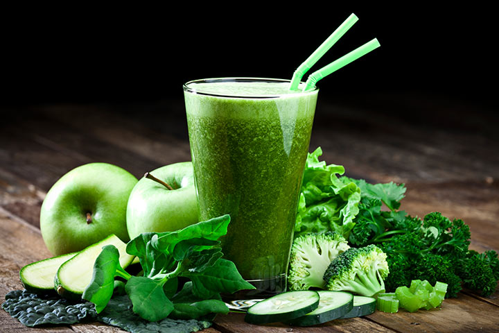 Kale and banana smoothie for kids