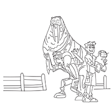 A seal and Kratts brothers coloring page