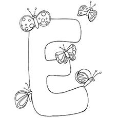 Letter E coloring page