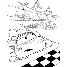 Lightning McQueen in racing coloring page