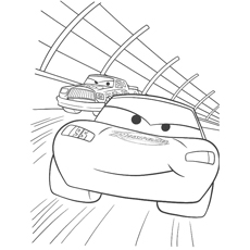 Racing Lightning McQueen coloring page