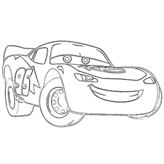 Lightning McQueen sad coloring page