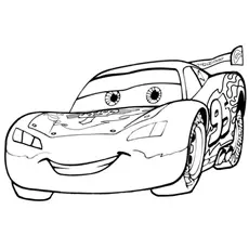 Smiling Lightning McQueen coloring page