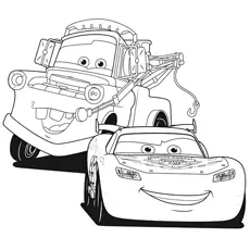 Lightning McQueen with friend coloring page