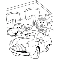 Lightning McQueen with friends coloring page