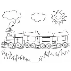 Toy train coloring page