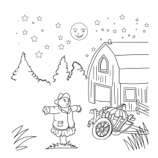 Big farm house coloring page