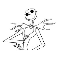 Smiling skeleton, Nightmare Before Christmas coloring page