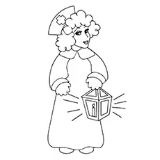 Nurse with candle lamp coloring page