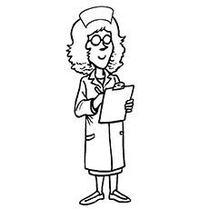 Nurse and patient details coloring page