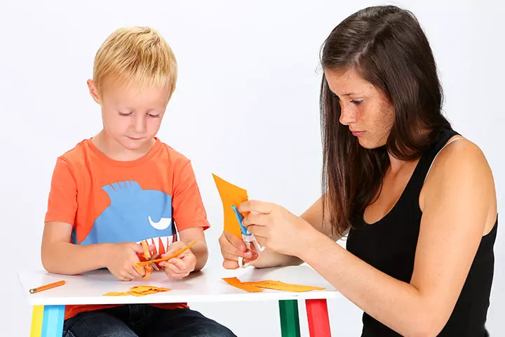 Simple paper cutting activity to develop gross motor skills in children