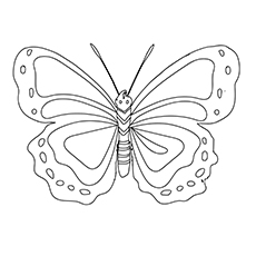 Beautiful Peacock Butterfly Coloring Page for little Ones