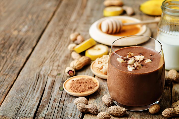 Peanut butter and chcolate smoothie for kids