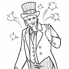 Picture of Uncle Sam on 4ht July coloring page