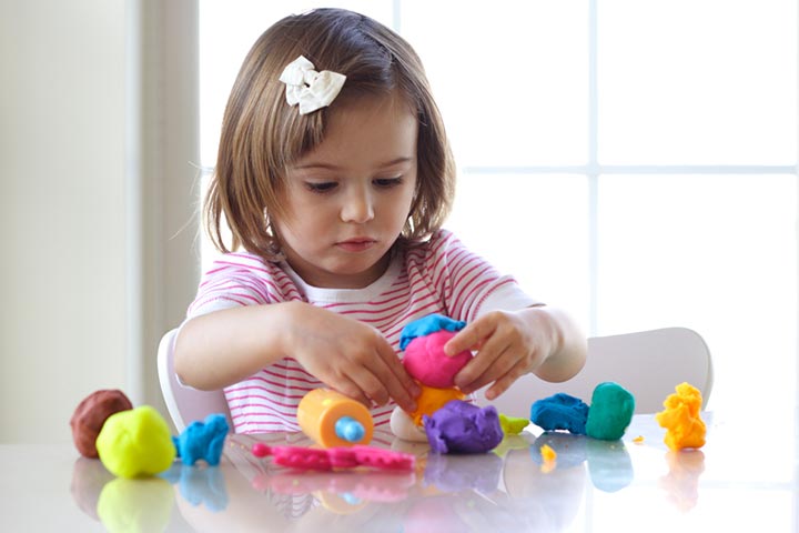 Play dough coloring activity for preschoolers