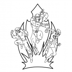 Power Rangers Mega Force posing coloring page
