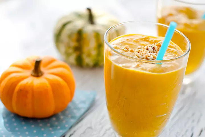 Pumpkin and banana smoothie for kids