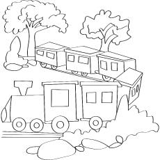 Silent train journey coloring page