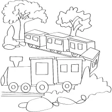 Silent train journey coloring page