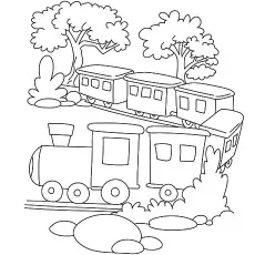 Quite train journey coloring page