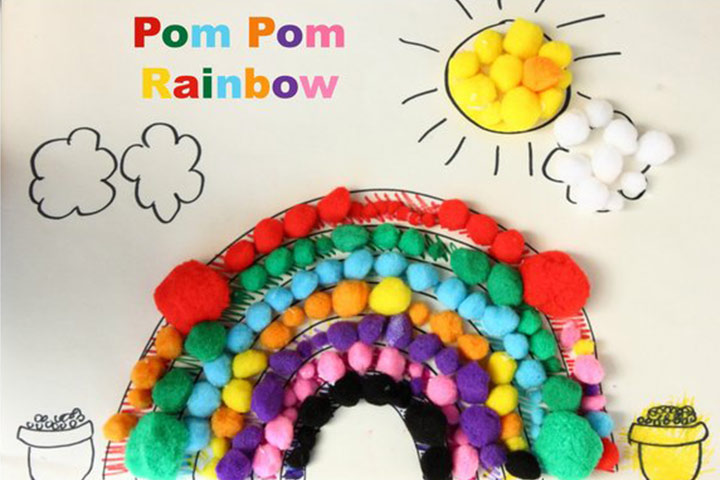 Rainbow collage coloring activities for preschoolers