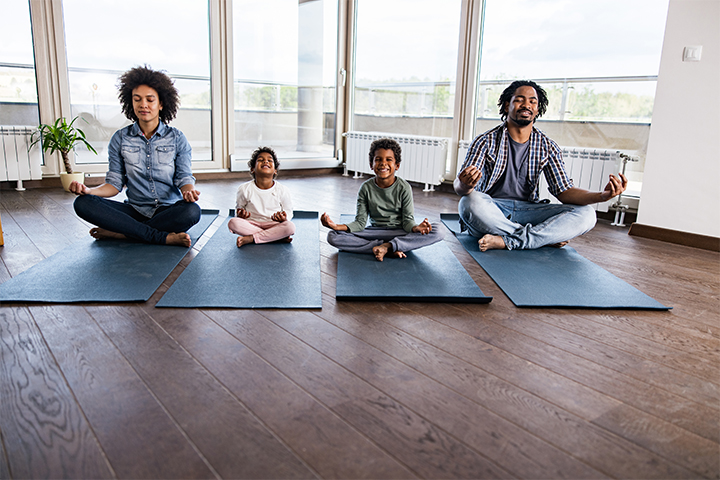 Some families may get up early and do yoga.