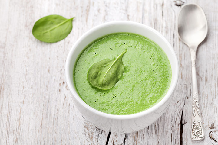 Pureed spinach for babies