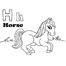  ‘H’ For Horse Coloring Pages Printable