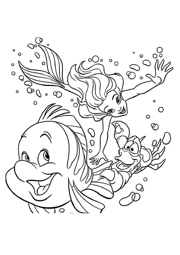 The-Ariel-Flounder-And-Sebastian-Under-Water