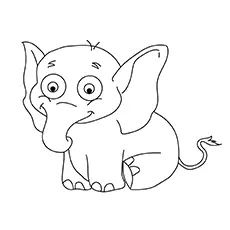 A baby elephant coloring page