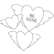 Be mine Valentines day coloring page