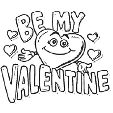 Be my Valentine, Valentines day coloring page