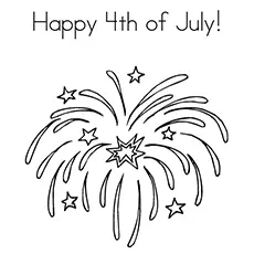 Beautiful Fireworks on 4th of July coloring page