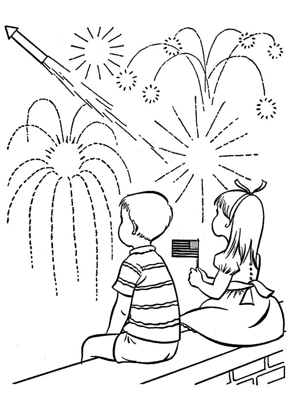 The-Boy-And-Girl-Watching-Fireworks