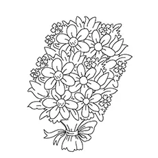 The bunch of flowers, Valentines day coloring page