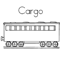 Cargo train coloring page