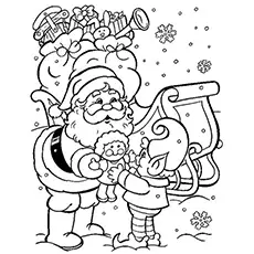 Chritmas in winter coloring page
