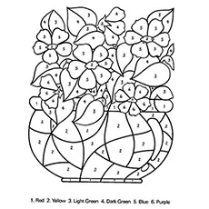 Color by number, flower coloring page_image