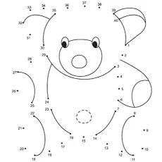 Connecting the dots teddy bear coloring page_image