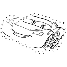 Connect the Dots Lightning McQueen coloring page