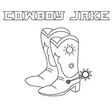 The cowboy boots coloring page