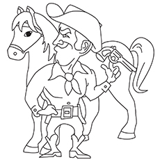 The Cowboy with a Gun coloring page