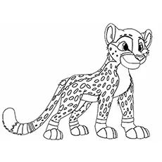 Cute baby cheetah coloring page