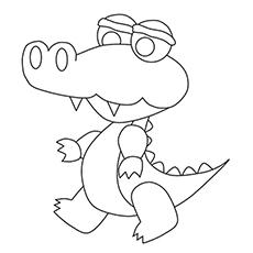 A cute rocodile coloring page