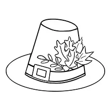 Cute pilgrim hat of autumn Fall coloring page