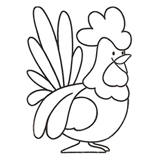 A cute rooster coloring page