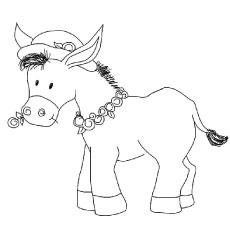 The decorated donkey coloring page