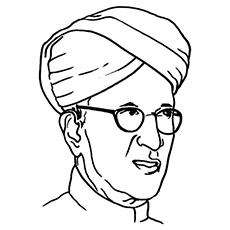 The Doctor Radha Krishnan, India coloring page