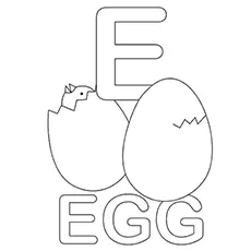 Egg, letter E coloring page