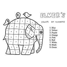 Elmer the Patchwork elephant coloring page